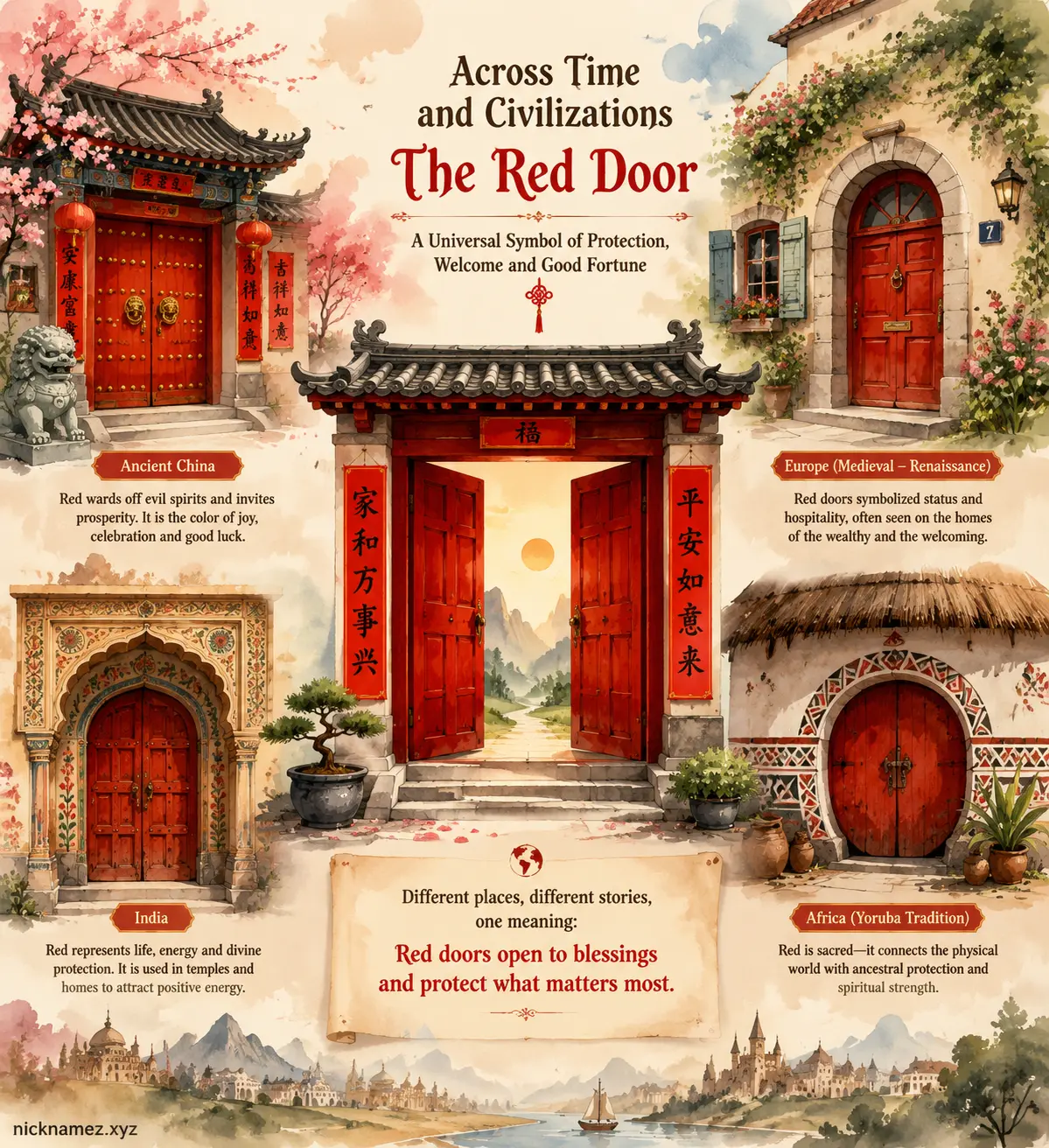 Ancient traditions surrounding red doors across cultures