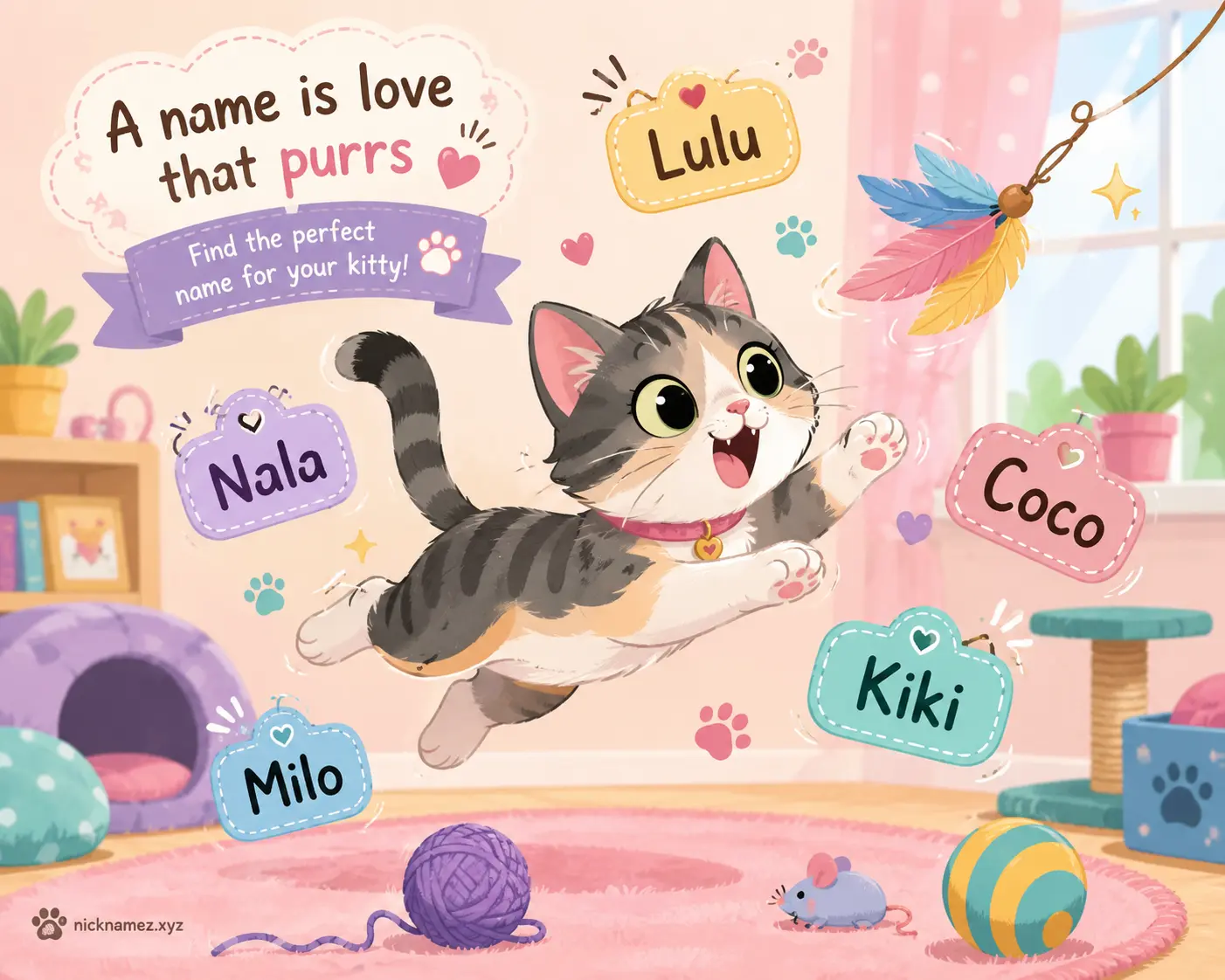 Playful cat inspired double pawed naming ideas
