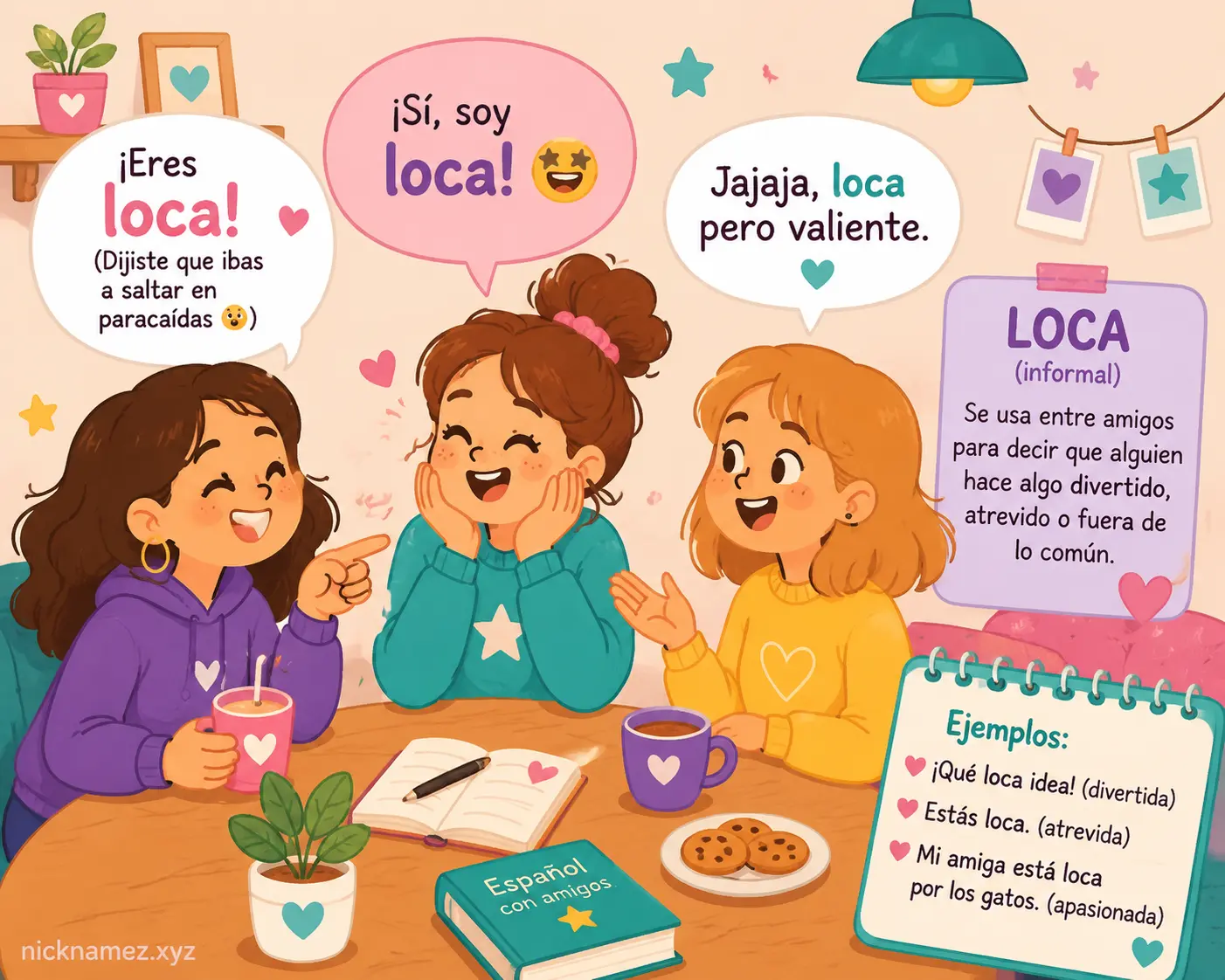 Illustration of friends using loca in a friendly conversation